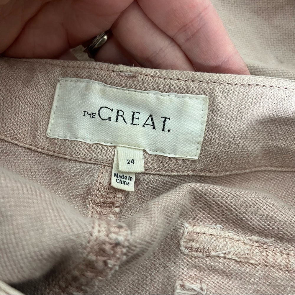 THE GREAT. Ric Rac Scallop Blush Cropped Pants - Picture 10 of 12